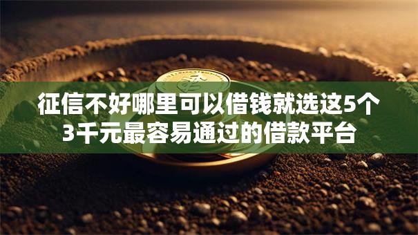 征信不好哪里可以借钱就选这5个3千元最容易通过的借款平台 征信不好哪里可以借钱就选这5个3千元最容易通过的借款平台