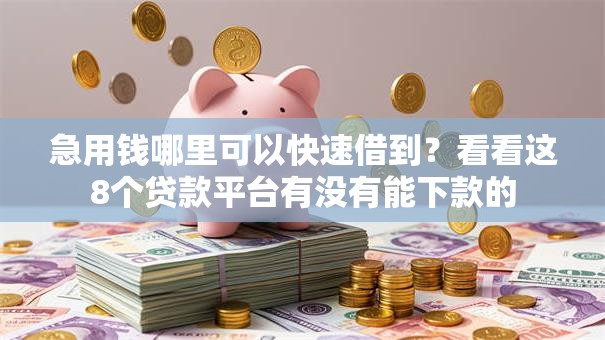 急用钱哪里可以快速借到？看看这8个贷款平台有没有能下款的