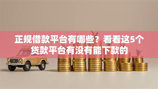 正规借款平台有哪些？看看这5个贷款平台有没有能下款的