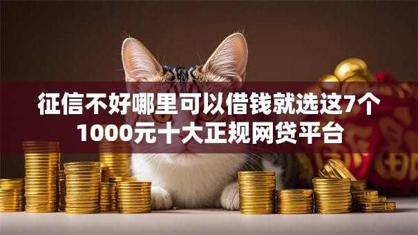 征信不好哪里可以借钱就选这7个1000元十大正规网贷平台 征信不好哪里可以借钱就选这7个1000元十大正规网贷平台