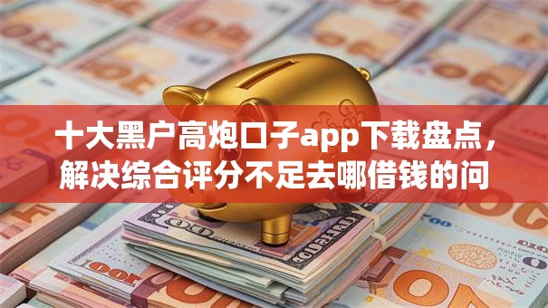 十大黑户高炮口子app下载盘点，解决综合评分不足去哪借钱的问题