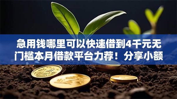 急用钱哪里可以快速借到4千元无门槛本月借款平台力荐!分享小额网贷口子4千元无门槛借款 急用钱哪里可以快速借到4千元无门槛本月借款平台力荐!分享小额网贷口子4千元无门槛借款