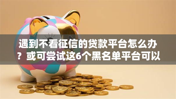 遇到不看征信的贷款平台怎么办?或可尝试这6个黑名单平台可以贷款 遇到不看征信的贷款平台怎么办?或可尝试这6个黑名单平台可以贷款
