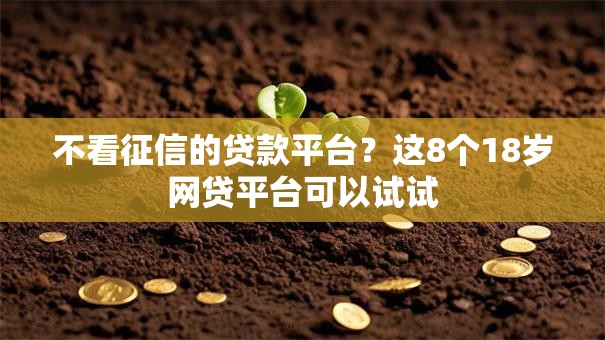 不看征信的贷款平台?这8个18岁网贷平台可以试试 不看征信的贷款平台?这8个18岁网贷平台可以试试