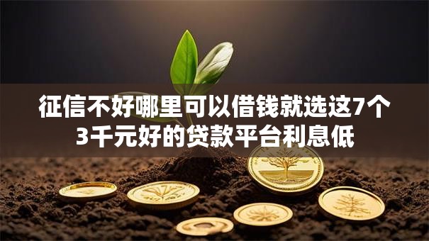 征信不好哪里可以借钱就选这7个3千元好的贷款平台利息低 征信不好哪里可以借钱就选这7个3千元好的贷款平台利息低