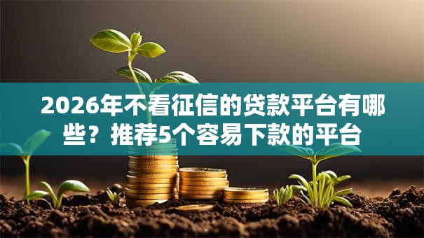 2026年不看征信的贷款平台有哪些？推荐5个容易下款的平台