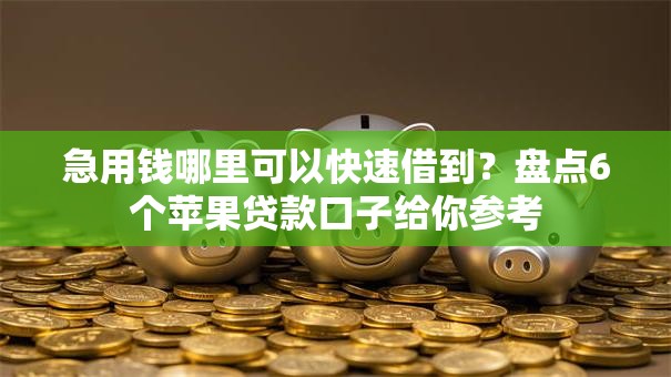 急用钱哪里可以快速借到？盘点6个苹果贷款口子给你参考