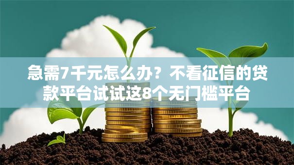 急需7千元怎么办？不看征信的贷款平台试试这8个无门槛平台