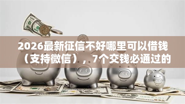 2026最新征信不好哪里可以借钱（支持微信），7个交钱必通过的借钱平台无私分享