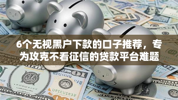6个无视黑户下款的口子推荐，专为攻克不看征信的贷款平台难题