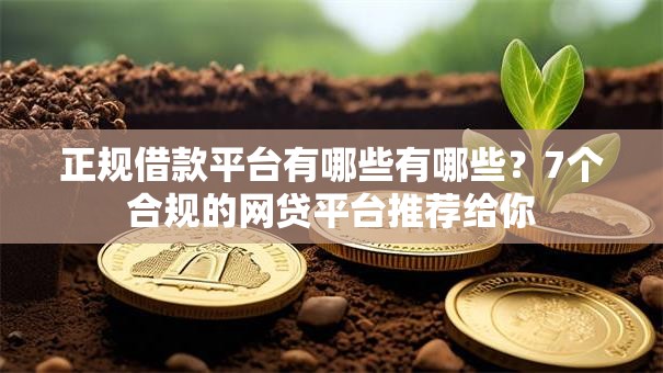 正规借款平台有哪些有哪些?7个合规的网贷平台推荐给你 正规借款平台有哪些有哪些?7个合规的网贷平台推荐给你