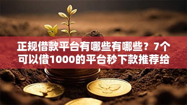正规借款平台有哪些有哪些?7个可以借1000的平台秒下款推荐给你 正规借款平台有哪些有哪些?7个可以借1000的平台秒下款推荐给你