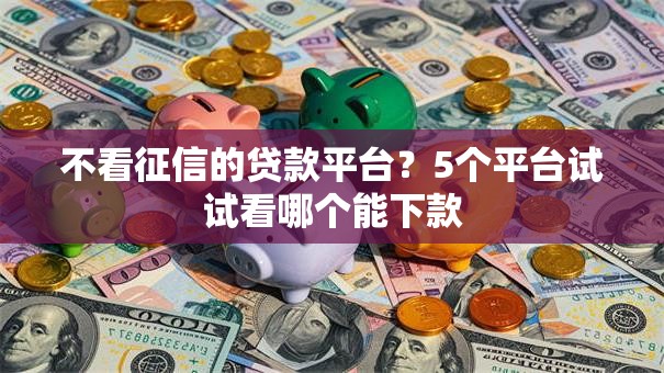 不看征信的贷款平台？5个平台试试看哪个能下款