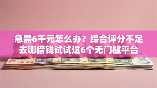 急需6千元怎么办？综合评分不足去哪借钱试试这6个无门槛平台