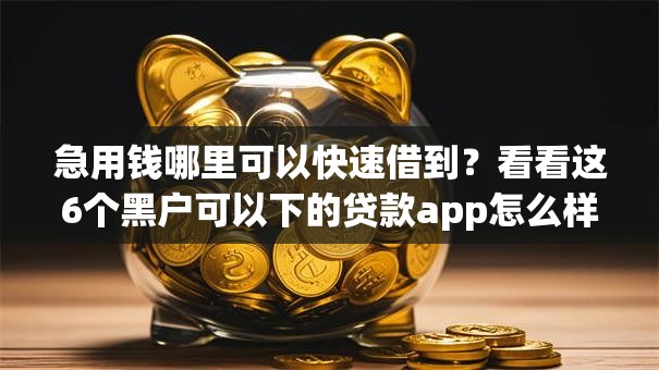 急用钱哪里可以快速借到？看看这6个黑户可以下的贷款app怎么样