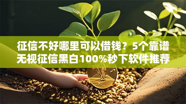 征信不好哪里可以借钱？5个靠谱无视征信黑白100%秒下软件推荐
