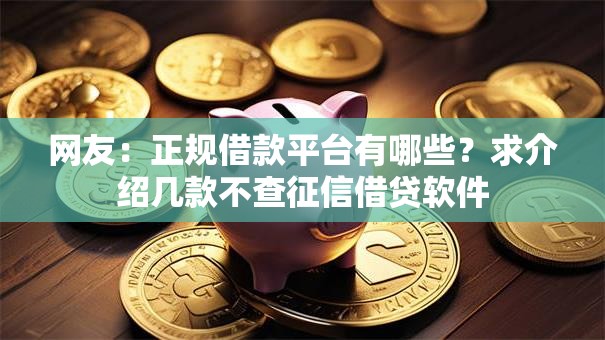 网友：正规借款平台有哪些？求介绍几款不查征信借贷软件