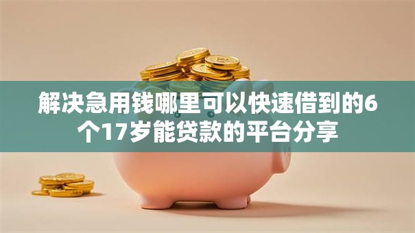 解决急用钱哪里可以快速借到的6个17岁能贷款的平台分享