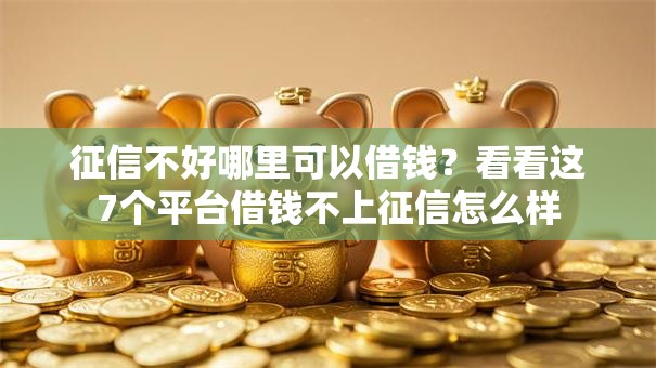 征信不好哪里可以借钱?看看这7个平台借钱不上征信怎么样 征信不好哪里可以借钱?看看这7个平台借钱不上征信怎么样
