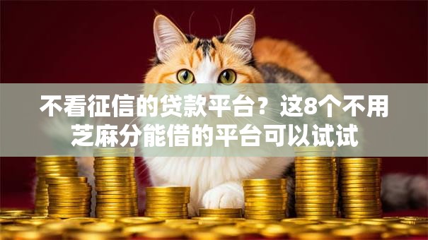 不看征信的贷款平台？这8个不用芝麻分能借的平台可以试试