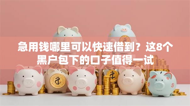 急用钱哪里可以快速借到?这8个黑户包下的口子值得一试 急用钱哪里可以快速借到?这8个黑户包下的口子值得一试