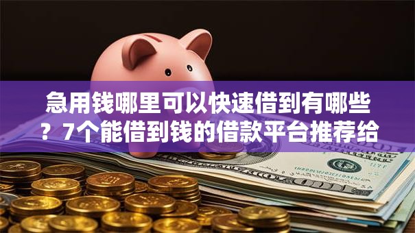 急用钱哪里可以快速借到有哪些?7个能借到钱的借款平台推荐给你 急用钱哪里可以快速借到有哪些?7个能借到钱的借款平台推荐给你