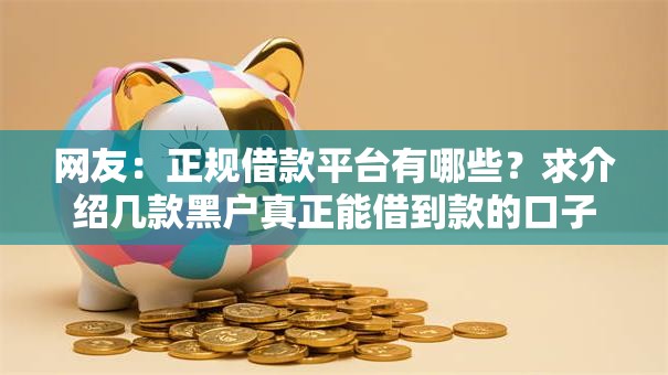 网友:正规借款平台有哪些?求介绍几款黑户真正能借到款的口子 网友:正规借款平台有哪些?求介绍几款黑户真正能借到款的口子