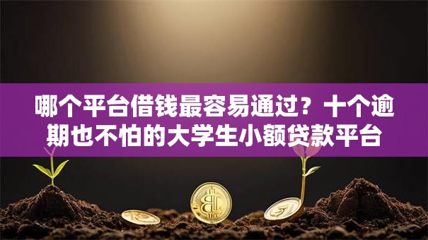 哪个平台借钱最容易通过?十个逾期也不怕的大学生小额贷款平台 哪个平台借钱最容易通过?十个逾期也不怕的大学生小额贷款平台