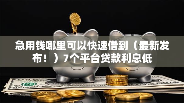 急用钱哪里可以快速借到(最新发布!)7个平台贷款利息低 急用钱哪里可以快速借到(最新发布!)7个平台贷款利息低