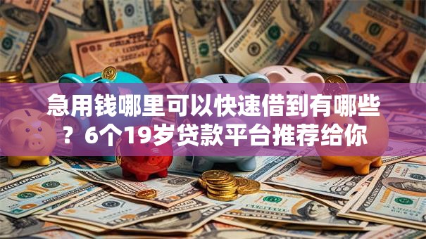 急用钱哪里可以快速借到有哪些?6个19岁贷款平台推荐给你 急用钱哪里可以快速借到有哪些?6个19岁贷款平台推荐给你