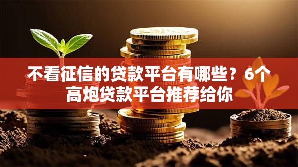 不看征信的贷款平台有哪些？6个高炮贷款平台推荐给你