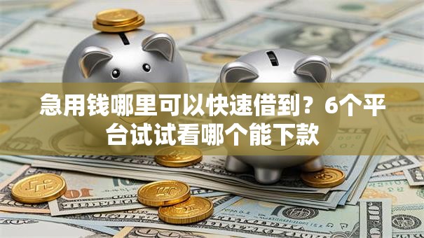 急用钱哪里可以快速借到？6个平台试试看哪个能下款