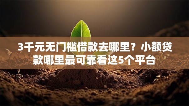 3千元无门槛借款去哪里?小额贷款哪里最可靠看这5个平台 3千元无门槛借款去哪里?小额贷款哪里最可靠看这5个平台