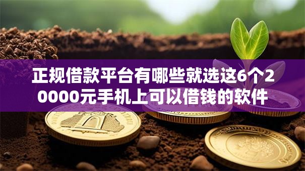 正规借款平台有哪些就选这6个20000元手机上可以借钱的软件