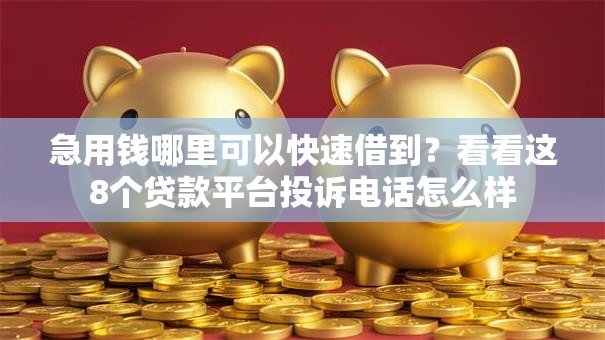 急用钱哪里可以快速借到？看看这8个贷款平台投诉电话怎么样