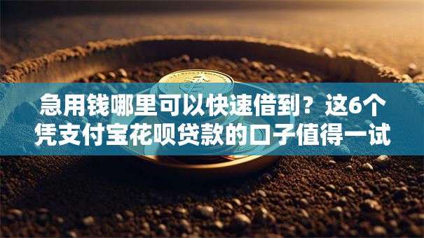 急用钱哪里可以快速借到？这6个凭支付宝花呗贷款的口子值得一试