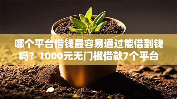 哪个平台借钱最容易通过能借到钱吗?1000元无门槛借款7个平台推荐 哪个平台借钱最容易通过能借到钱吗?1000元无门槛借款7个平台推荐