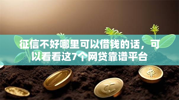 征信不好哪里可以借钱的话,可以看看这7个网贷靠谱平台 征信不好哪里可以借钱的话,可以看看这7个网贷靠谱平台