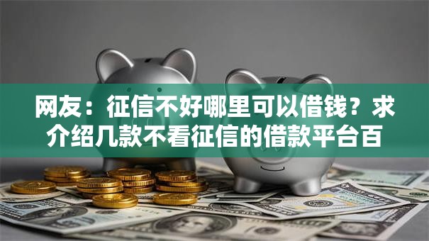 网友：征信不好哪里可以借钱？求介绍几款不看征信的借款平台百分百