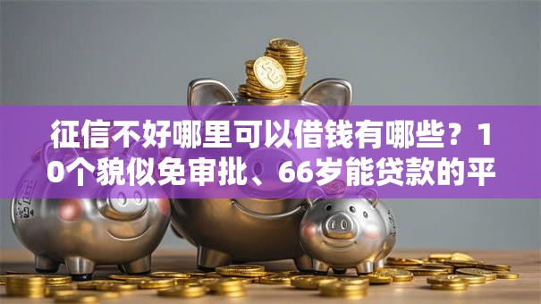 征信不好哪里可以借钱有哪些?10个貌似免审批、66岁能贷款的平台合集 征信不好哪里可以借钱有哪些?10个貌似免审批、66岁能贷款的平台合集