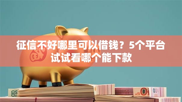 征信不好哪里可以借钱？5个平台试试看哪个能下款