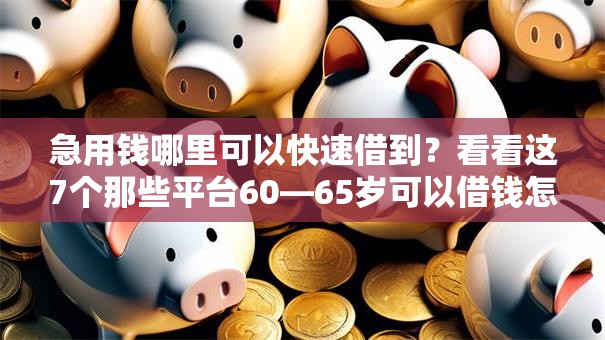 急用钱哪里可以快速借到?看看这7个那些平台60—65岁可以借钱怎么样 急用钱哪里可以快速借到?看看这7个那些平台60—65岁可以借钱怎么样
