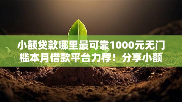 小额贷款哪里最可靠1000元无门槛本月借款平台力荐!分享小额网贷口子1000元无门槛借款 小额贷款哪里最可靠1000元无门槛本月借款平台力荐!分享小额网贷口子1000元无门槛借款