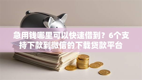 急用钱哪里可以快速借到？6个支持下款到微信的下载贷款平台