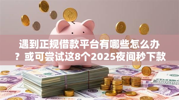 遇到正规借款平台有哪些怎么办？或可尝试这8个2025夜间秒下款高炮口子