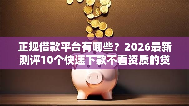 正规借款平台有哪些？2026最新测评10个快速下款不看资质的贷款平台平台