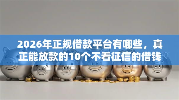 2026年正规借款平台有哪些，真正能放款的10个不看征信的借钱平台推荐
