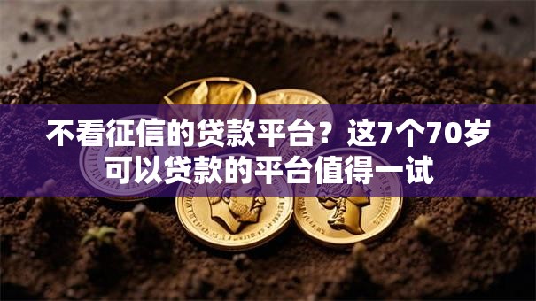 不看征信的贷款平台?这7个70岁可以贷款的平台值得一试 不看征信的贷款平台?这7个70岁可以贷款的平台值得一试