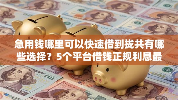 急用钱哪里可以快速借到拢共有哪些选择?5个平台借钱正规利息最低详解 急用钱哪里可以快速借到拢共有哪些选择?5个平台借钱正规利息最低详解