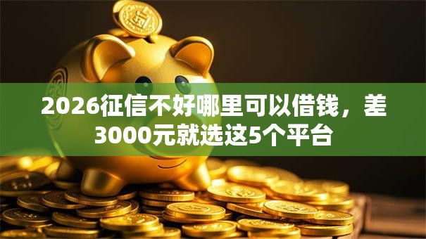 2026征信不好哪里可以借钱，差3000元就选这5个平台